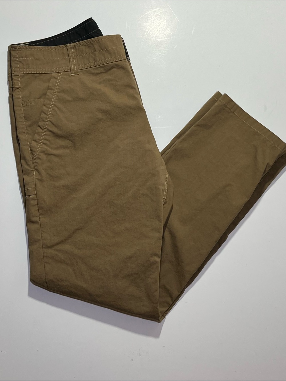 Men’s Kuhl Slax Lightweight Outdoor Hiking Dark Khaki Pants, 34x30 - Picture 4 of 6